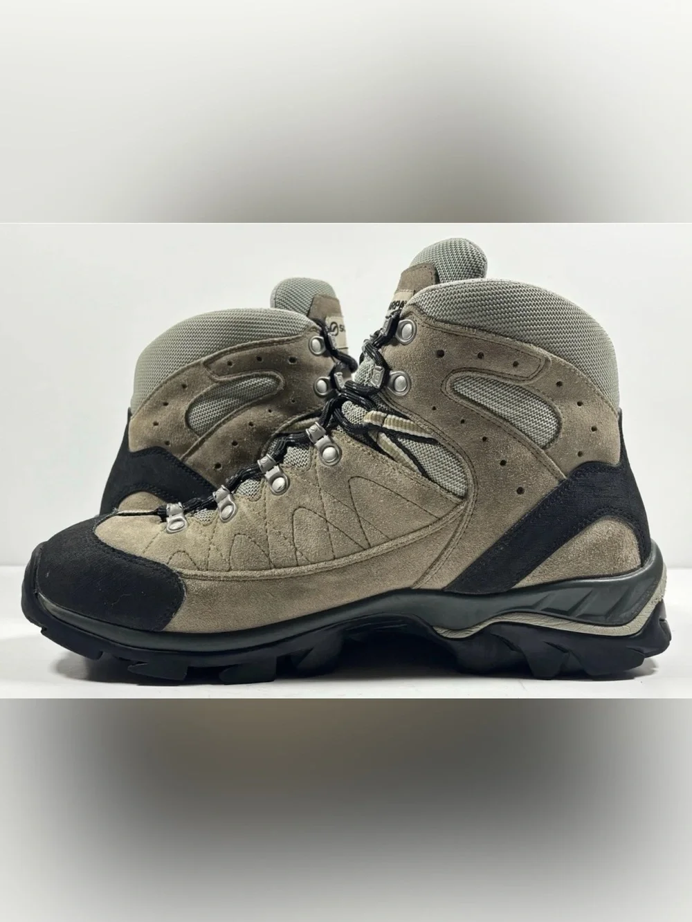 Scarpa ZG GTX Gore-Tex Vibram Hiking Boots Mens 11 Taupe Leather Backpacking